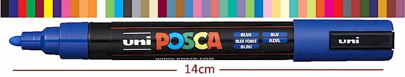 5M posca marker with colour chart